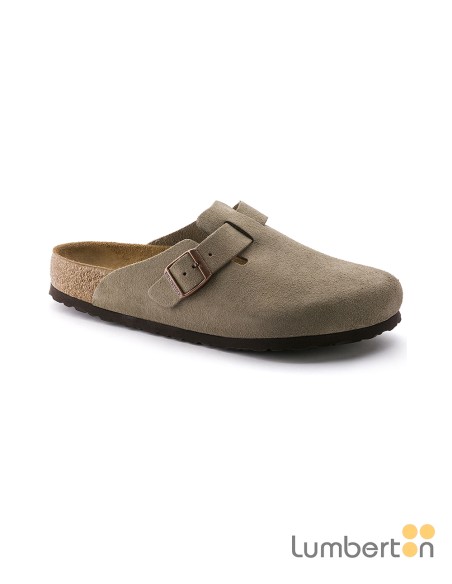 Zueco nubuck con hebilla camel BOSTON
