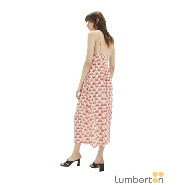 Vestido print floral rosa VE343 Vestido print floral rosa VE343