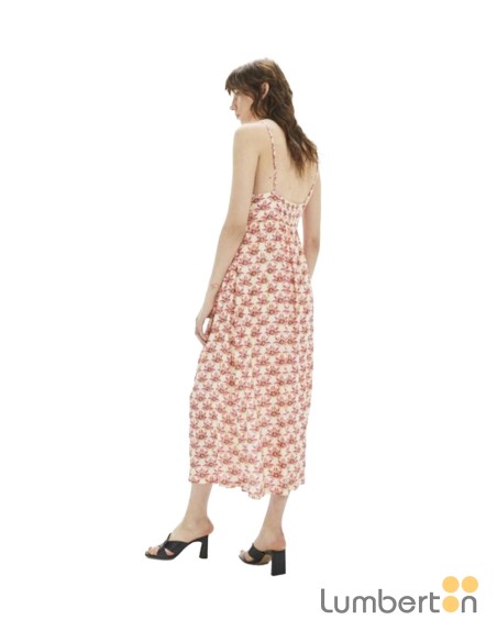 Vestido print floral rosa VE343
