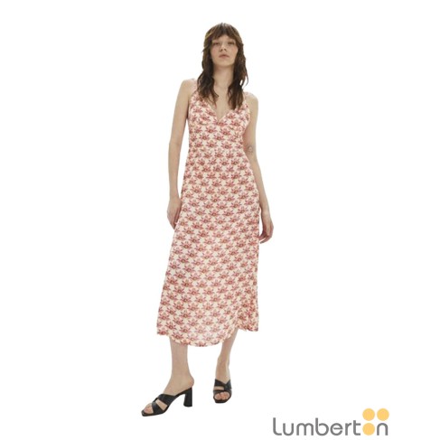 Vestido print floral rosa...