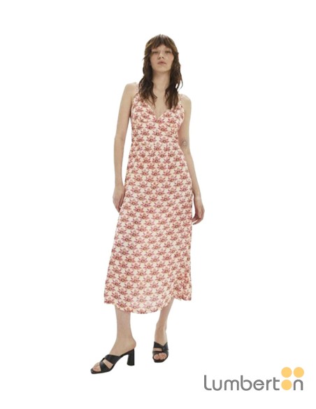 Vestido print floral rosa VE343