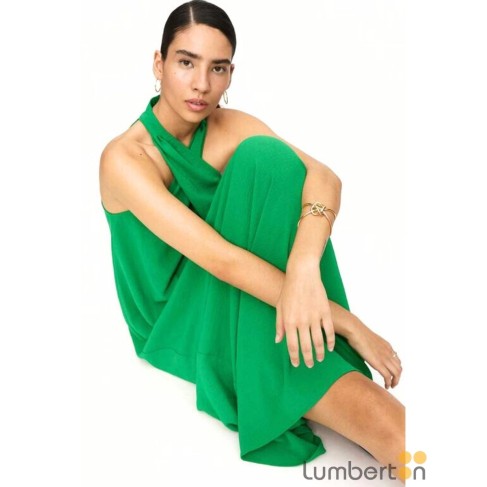 Vestido largo verde cuello... 2