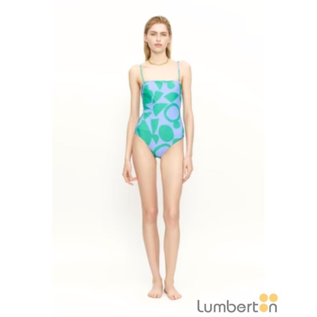 Bañador estampado geométrico escote... Bañador estampado geométrico escote...