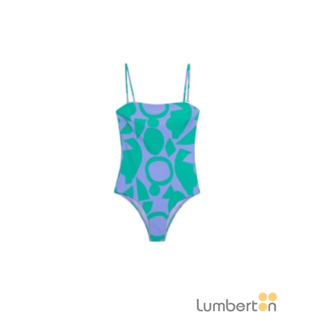 Bañador estampado geométrico escote... Bañador estampado geométrico escote...