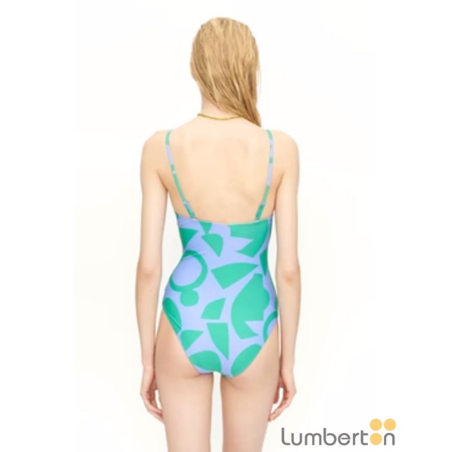Bañador estampado geométrico escote... Bañador estampado geométrico escote...