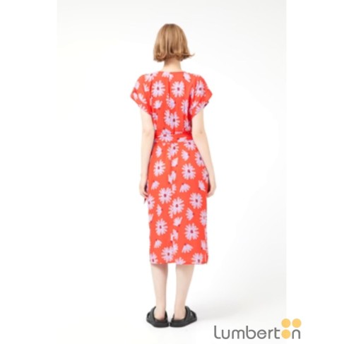 Vestido midi floral rojo... 2