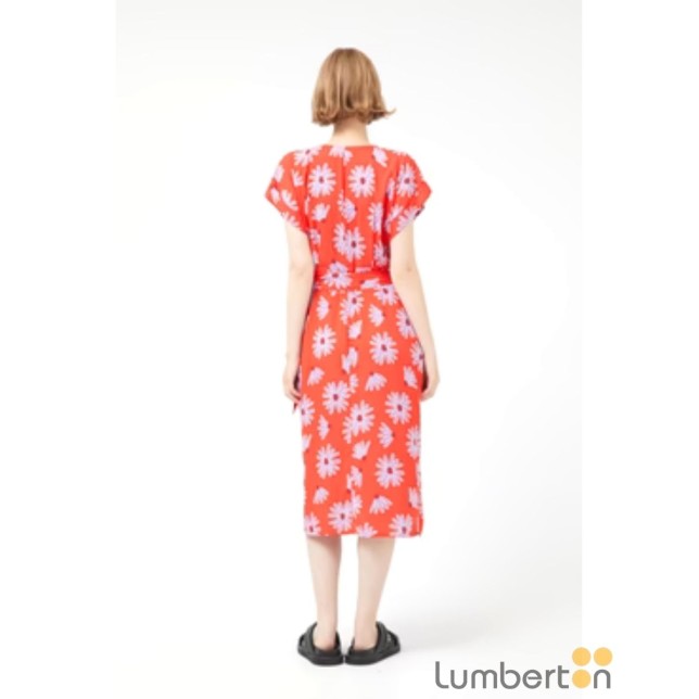 Vestido midi floral rojo Compañía... Vestido midi floral rojo Compañía...