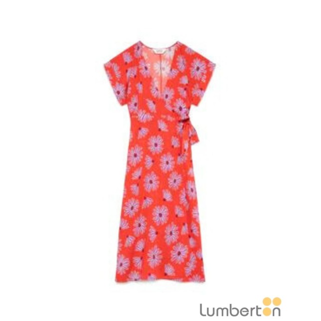 Vestido midi floral rojo Compañía... Vestido midi floral rojo Compañía...