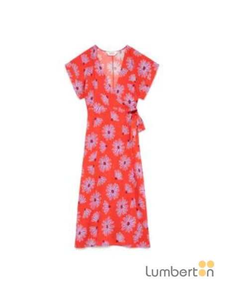 Vestido midi floral rojo Compañía Fantástica 41018