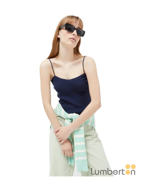 Top tirantes canelé azul marino 10400A Compañía Fantástica