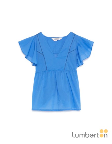 Camiseta Compañía fantástica m/c volantes azul 41122A