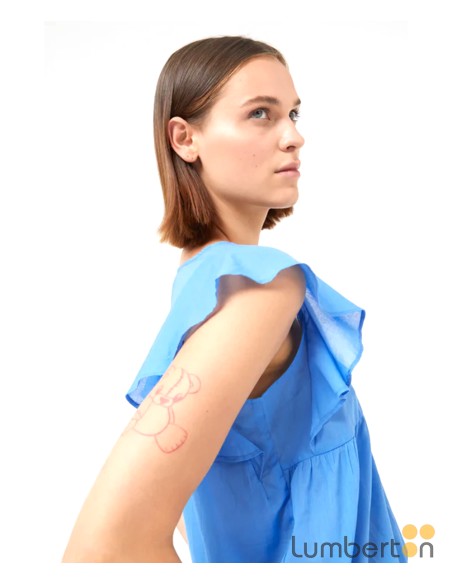 Camiseta Compañía fantástica m/c volantes azul 41122A