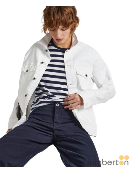 Chaqueta blanca bolsillos delanteros PepeJeans 69B
