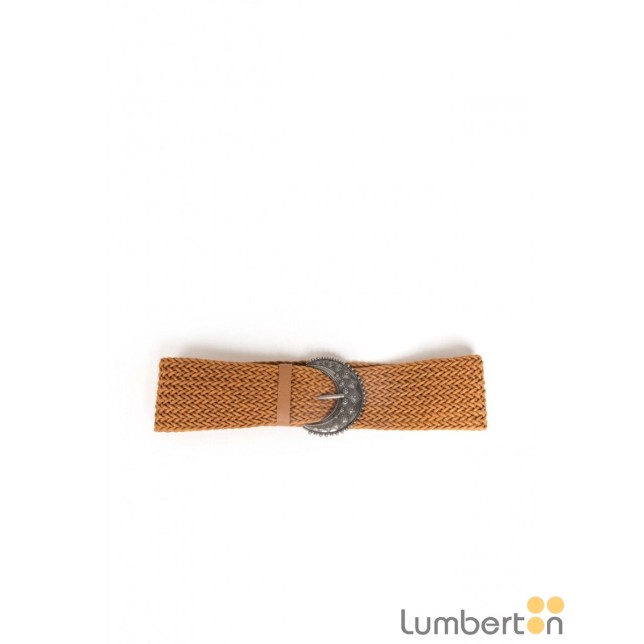 Cinturón ancho cuerda hebilla plata...