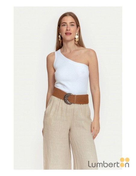 Cinturón ancho cuerda hebilla plata CINT1 GAUSA