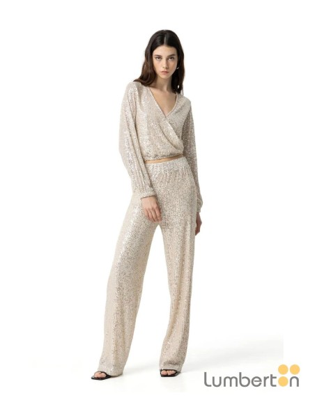 PANTALÓN LENTEJUELAS DORADO GLORIAD Tiffosi