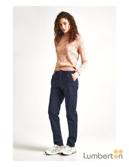 Pantalón azul recto ancho chino TRACY Pepe Jeans