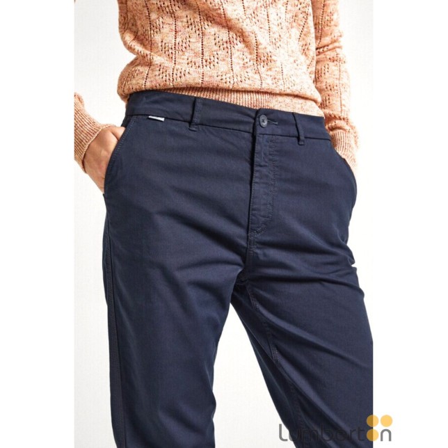 Pantalón azul recto ancho chino TRACY...