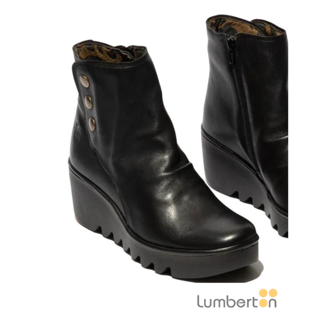 Botín con plataforma plana negro BROM...