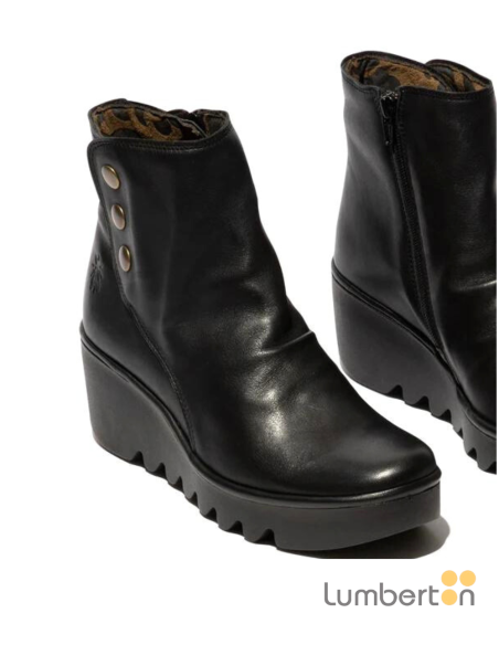 Botín con plataforma plana negro BROM FLY