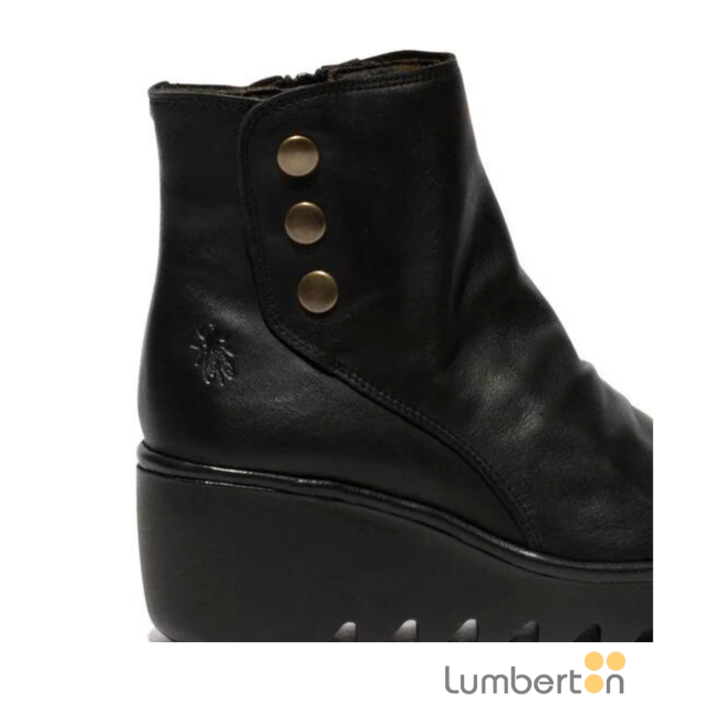 Botín con plataforma plana negro BROM...