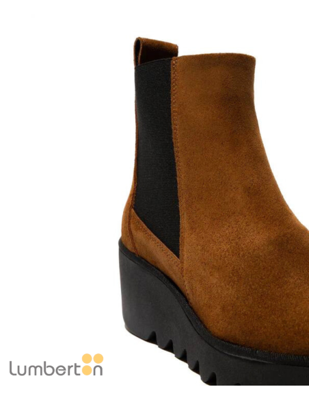 Botín con plataforma plana marrón BAGU FLY