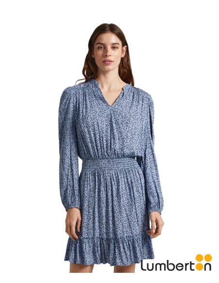 Vestido Largo Estampado Pico JEAN