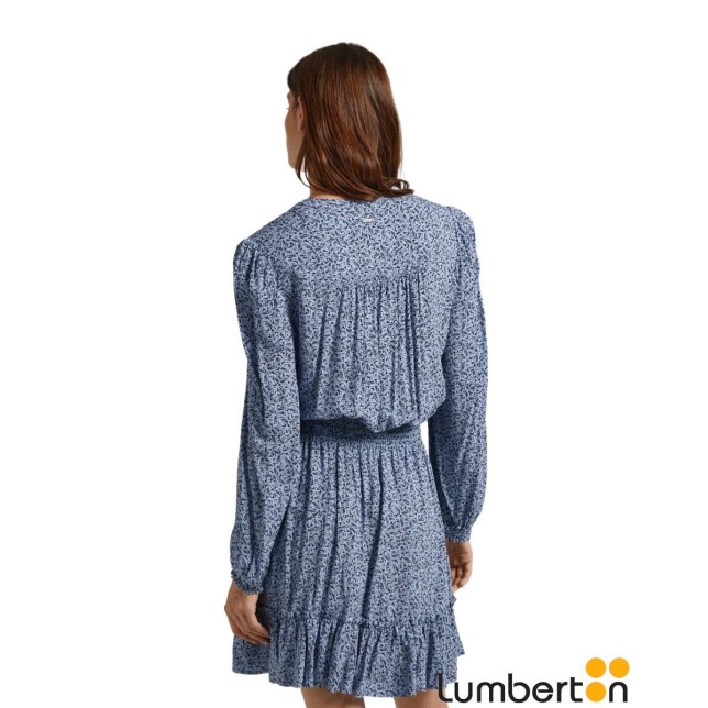 Vestido Largo Estampado Pico JEAN