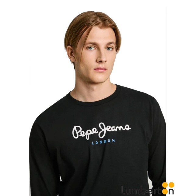 Camiseta Negra M/L Básica Letrero... Camiseta Negra M/L Básica Letrero...