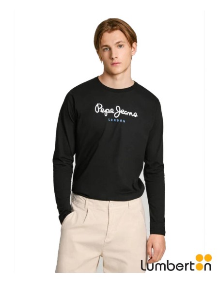 Camiseta Negra M/L Básica Letrero Pepe EGGON