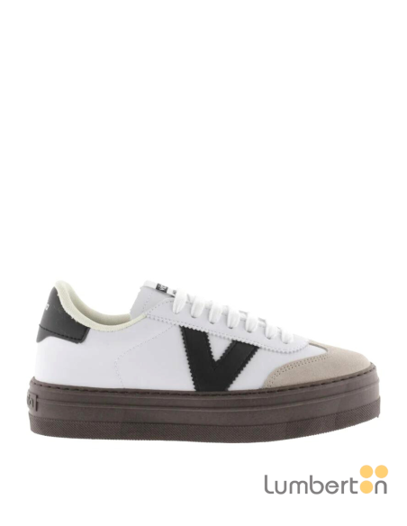 Zapatilla Plataforma Con Cordones Blanca 1092172