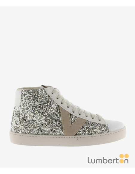 Zapatilla Botín Purpurina Color Plata 112618