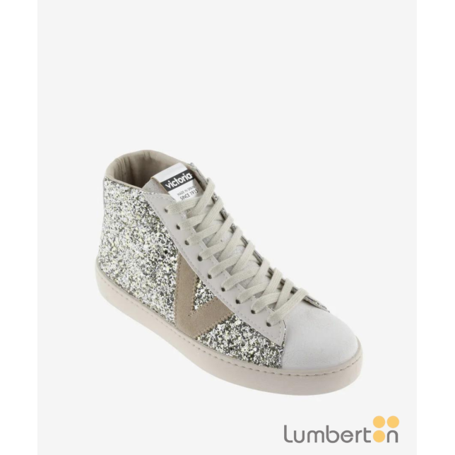 Zapatilla Botín Purpurina Color Plata... Zapatilla Botín Purpurina Color Plata...