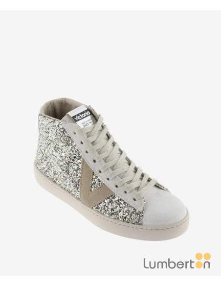 Zapatilla Botín Purpurina Color Plata 112618