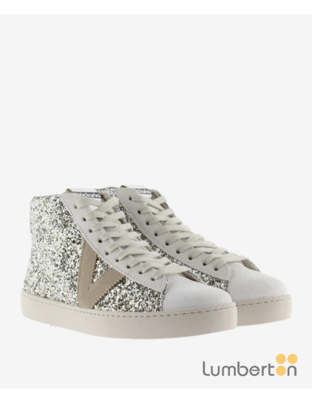 Zapatilla Botín Purpurina Color Plata 112618