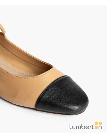 Bailarina Hebilla Puntera Negra Tacón Ribete M4662