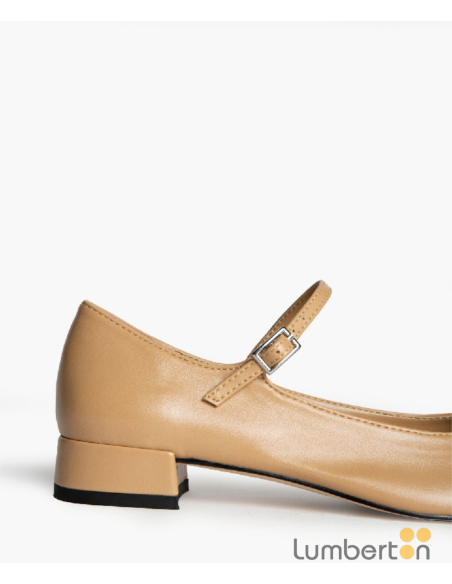 Bailarina Hebilla Puntera Negra Tacón Ribete M4662