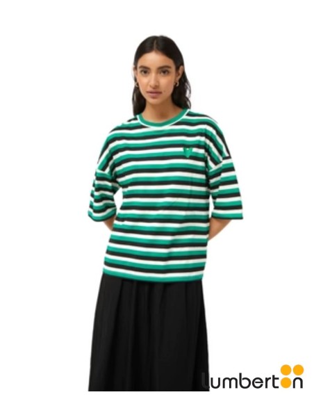 Camiseta Rayas Corazon Verde 42005