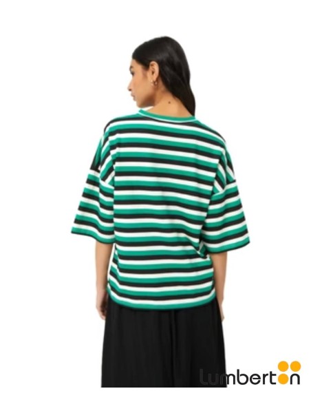 Camiseta Rayas Corazon Verde 42005