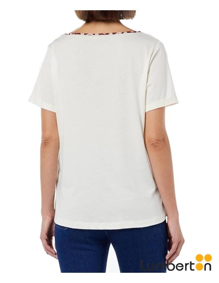 Camiseta M/C Azul Claro Letras LazoCASSIDYA