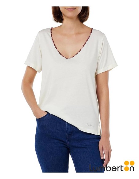 Camiseta M/C Azul Claro Letras LazoCASSIDYA