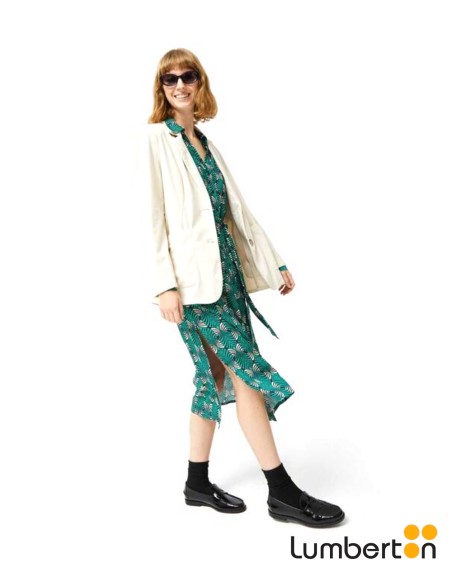 Vestido Midi Estampado Verde 41018