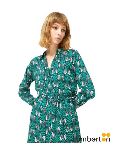 Vestido Midi Estampado Verde 41018