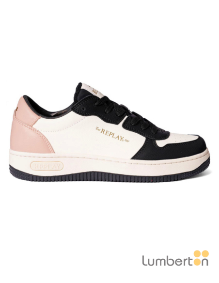 Zapatilla blanca, negra y rosa 2U0044L REPLAY