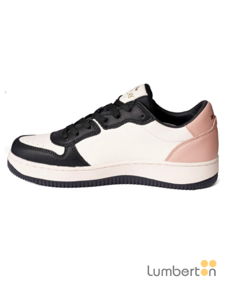 Zapatilla blanca, negra y rosa 2U0044L REPLAY
