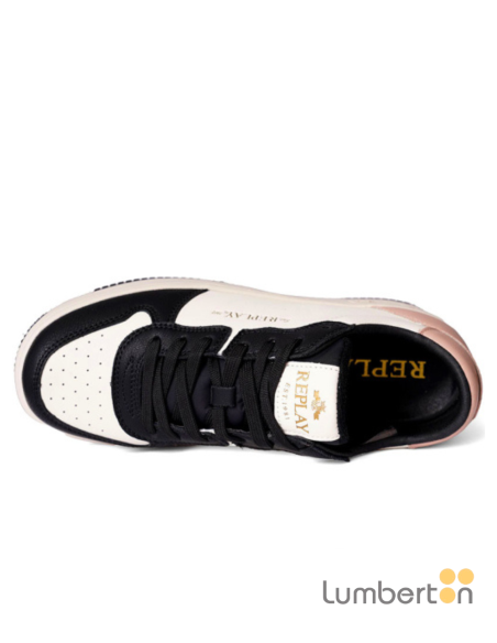 Zapatilla blanca, negra y rosa 2U0044L REPLAY