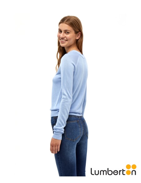 Jersey Punto Fino C/Redondo Azul Claro BENELLIA