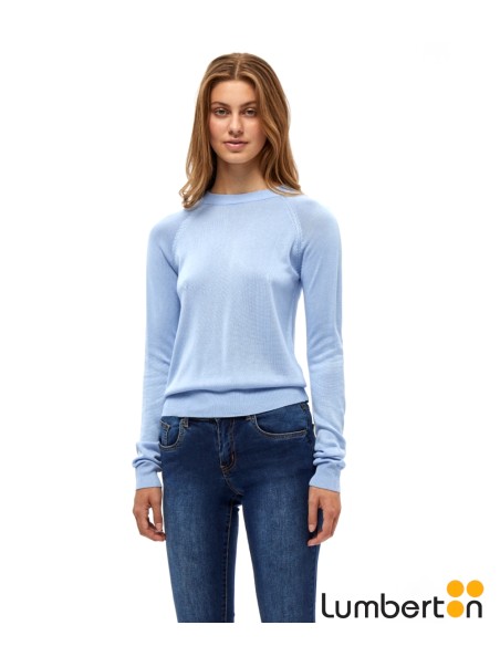Jersey Punto Fino C/Redondo Azul Claro BENELLIA