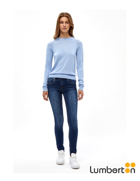 Jersey Punto Fino C/Redondo Azul Claro BENELLIA