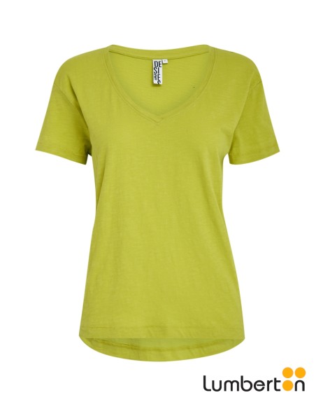 Camiseta Básica M/C C/Pico Verde Oscuro DANONVO